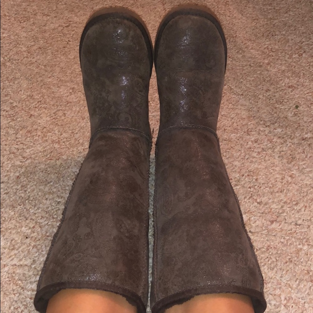 Chocolate Brown patterned UGG Boots